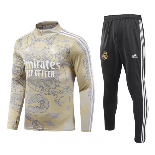 Real Madrid Trainings Sweatshirt Kwart-Zip 2023-24 gele Real Madrid Trainings Sweatshirt Kwart-Zip 2023-24 gele